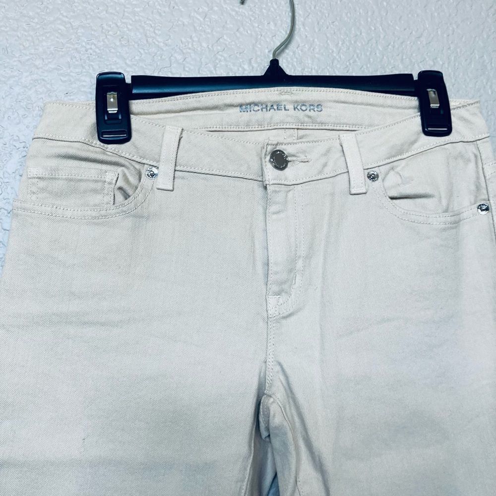 Michael Kors Cream Off White Denim Cropped Jean Capris 2 - Picture 3 of 5